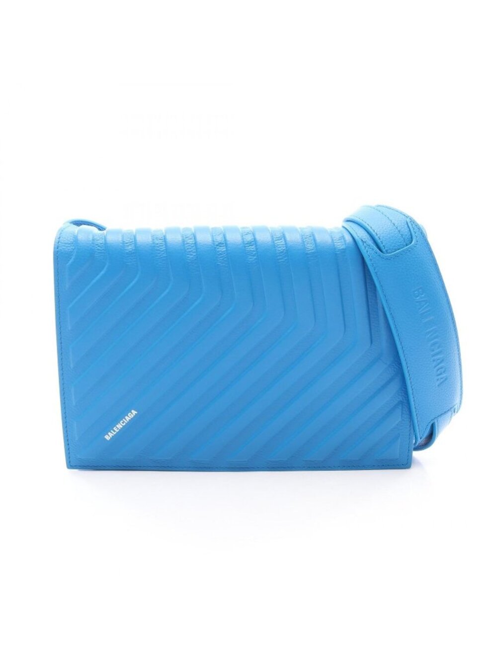 Balenciaga Shoulder Bag Car Flap Blue White Leather